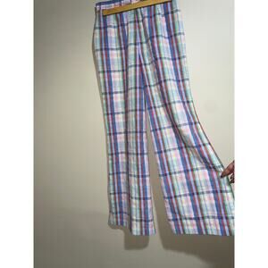 Koret of California 60s 70s rainbow plaid seersucker flare pants 28”/ M/ 8 😍